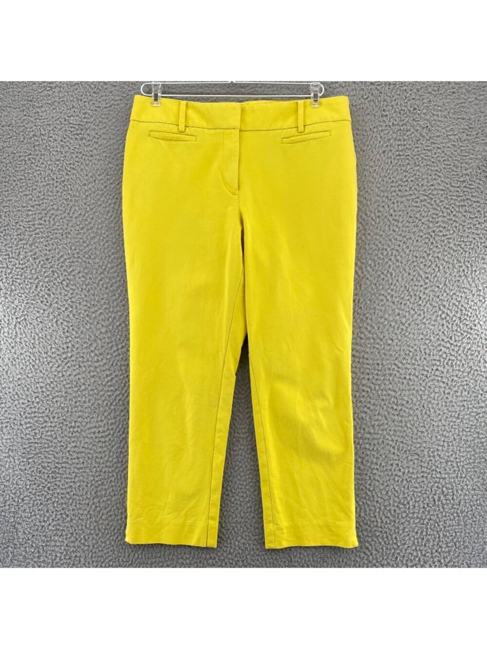LOFT Pants Womens 8 Riviera Julie Yellow Cropped Capri Trousers Cotton Stretch